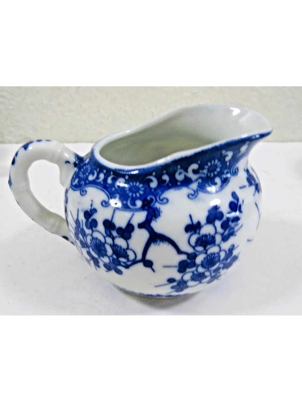 Lot of 14 Vintage Japanese Porcelain Blue and White Cherry Blossom Pattern